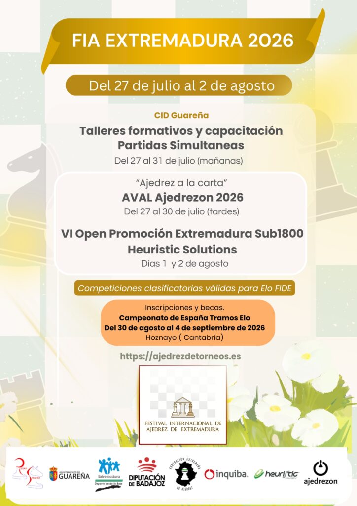 festival internacional de ajedrez de extremadura 2026
